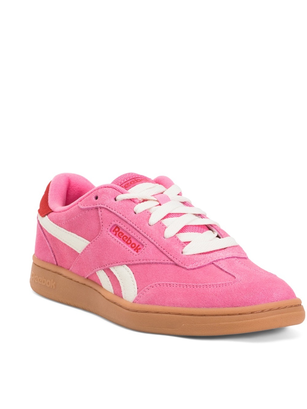 Reebok Pink Suede forte lounger retro sneakers NWT - Picture 1 of 3